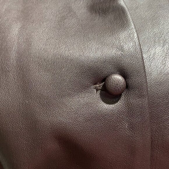 New Faux Leather Puff Sl. X Silhouette Button Up Whimsygoth Dark Romantic Top M - Picture 6 of 11